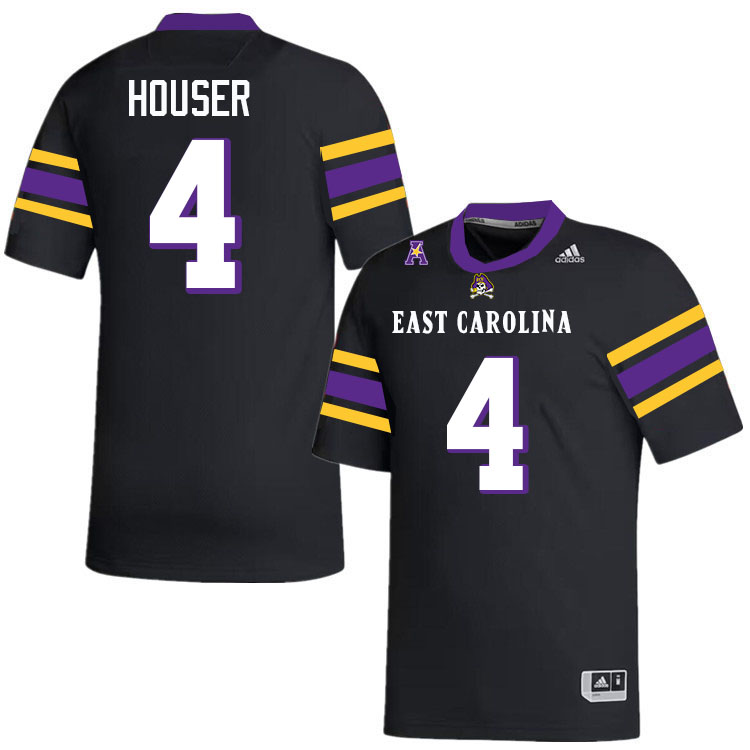 Katin Houser ECU Jersey,East Carolina Pirates #4 Katin Houser Jersey Youth College-Black 2024